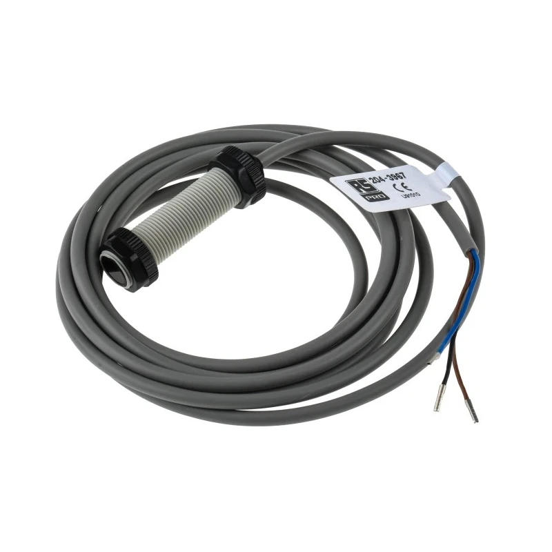 RS PRO Diffuse Reflection Photoelectric Sensor, Barrel Style, 0.15 m Detection Range, PNP NO Output, IP67 Rated 204-3967