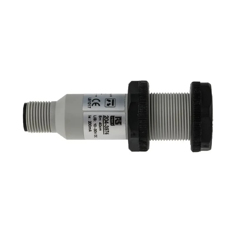 RS Pro Diffuse Reflection Barrel Photoelectric Sensor, NPN NO/NC Output, M12 Connector, IP67, 0.4 m Detection Range IP67