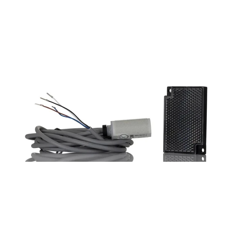 RS PRO Polarised Retro Reflection Photoelectric Sensor Barrel Sensor 3 m PNP NO/NC IP67 IP67