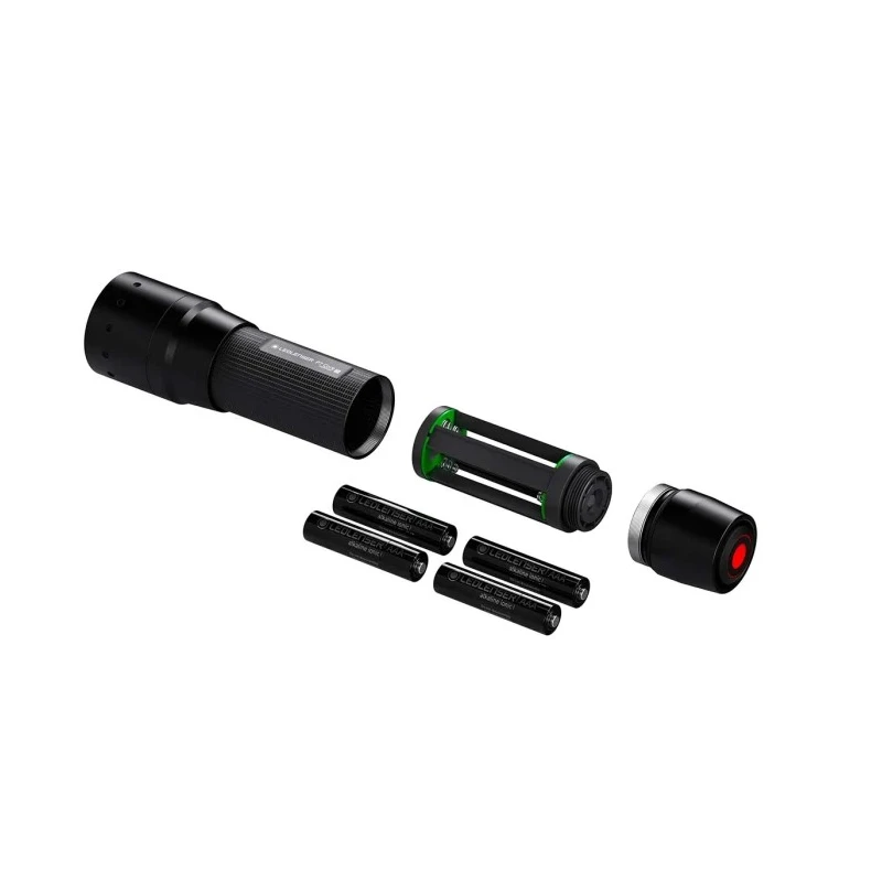 LEDLENSER Black LED Torch 450 lm, Adjustable Beam, IP54, Aluminium Alloy P7 CORE