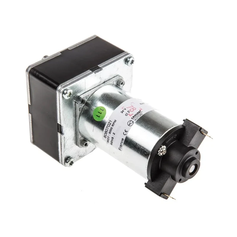 Crouzet Brushed Geared DC Geared Motor 24V DC 15.6 W 5 Nm Torque 42 RPM 8 mm Shaft Diameter 80807021