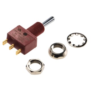 C & K Toggle Switch Panel Mount On-Off-On SPDT 7.5A 28V DC 125V AC Brass Actuator E105SYZQE