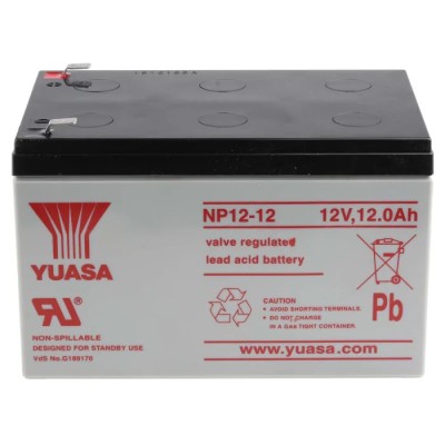 Yuasa 12 V Faston F2 Sealed Lead Acid Battery 12 Ah VRLA AGM NP12-12