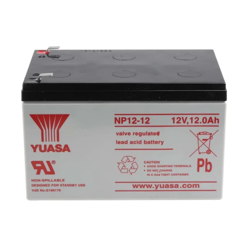 Yuasa 12 V Faston F2 Sealed Lead Acid Battery 12 Ah VRLA AGM NP12-12