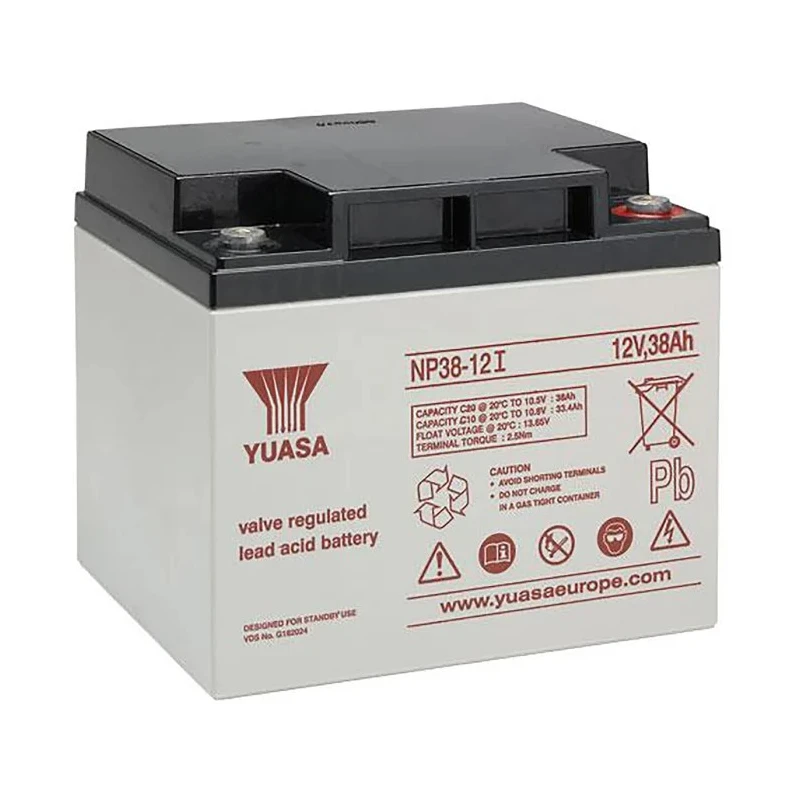 Yuasa 12 V Sealed Lead Acid Battery 38 Ah VRLA AGM 165mm x 170mm NP38-12I