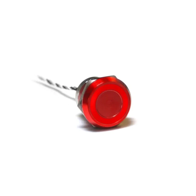Bulgin Capacitive switch Latching NO Illuminated Green Red On-Off IP69K IP68 Red Anodised MC25LORGR