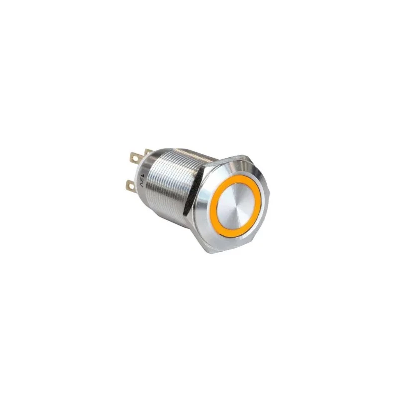 Bulgin Illuminated Push Button Switch Panel Mount SPI005 Series, Latching, SPST, Amber LED, IP65, 24 V dc MPI005