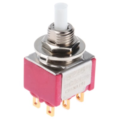 C & K 8020 Series Panel Mount Momentary Push Button Switch DPDT 6.4 mm Cutout 8225SHZBE