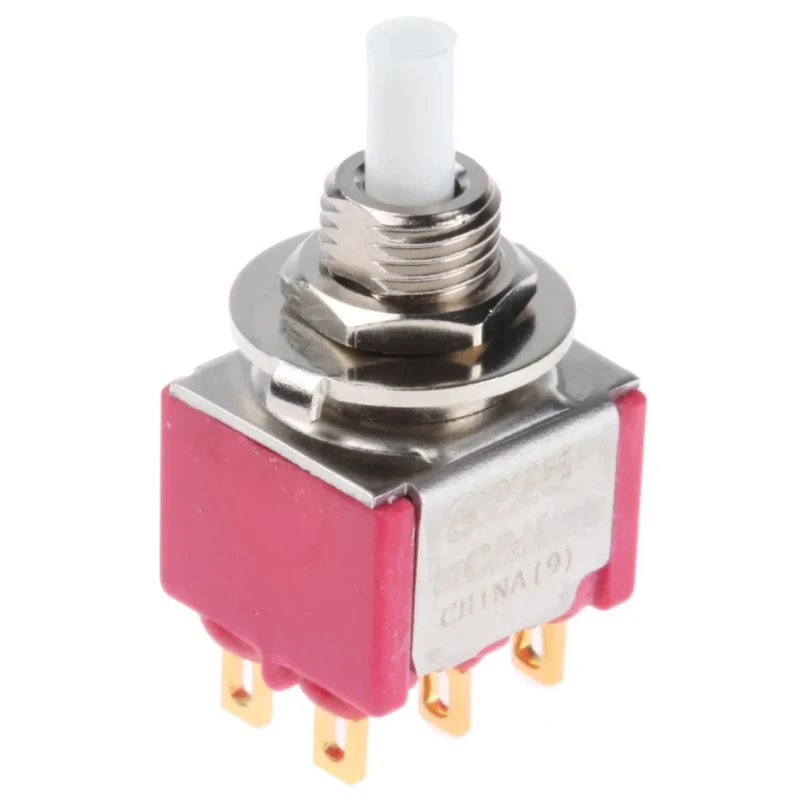 C & K 8020 Series Panel Mount Momentary Push Button Switch DPDT 6.4 mm Cutout 8225SHZBE