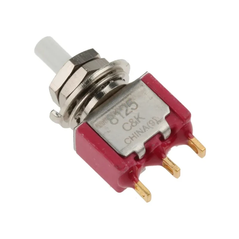 C & K 8020 Series Momentary Panel Mount Push Button Switch SPDT, 6.4 mm Cutout, Green Red Yellow LED 8125SHZBE