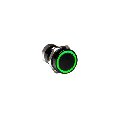 Bulgin Capacitive Switch Momentary NO Illuminated Red Green On-Off IP68 Black Anodised MC16MOBGR