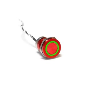 Bulgin Capacitive Switch Latching NO Illuminated Red Green On-Off IP68 Red Anodised MC19LORRG