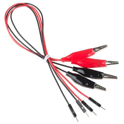 Kitronik BBC micro:bit Add-on Crocodile Clip Lead, Red and Black, 300mm Lead Length 2480