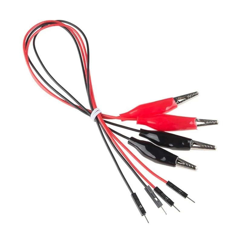 Kitronik BBC micro:bit Add-on Crocodile Clip Lead, Red and Black, 300mm Lead Length 2480