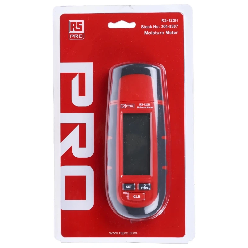 RS PRO Moisture Meter ±2% Accuracy LCD Display Battery-Powered Model 204-8307