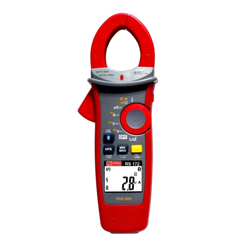 RS PRO 172 AC/DC Clamp Meter with True RMS, 600A AC/DC Current, 1000V DC, 999V AC, CAT IV Safety 600V 204-8310