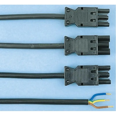 Wieland ST18 Series Male/Female Lighting Connector, 16A, IP20, Black, 3m Cable Length 94.732.3000.1