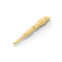 TE Connectivity Male Solder Crimp Pin Connector, Contact Size 1 mm, Wire Size 1 mm², 1.5 mm², Gold Plated Brass 10A 61.006.11