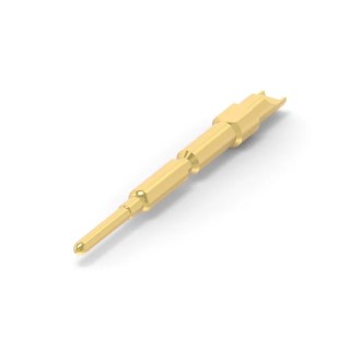 TE Connectivity Male Solder Crimp Pin Connector, Contact Size 1 mm, Wire Size 1 mm², 1.5 mm², Gold Plated Brass 10A 61.006.11