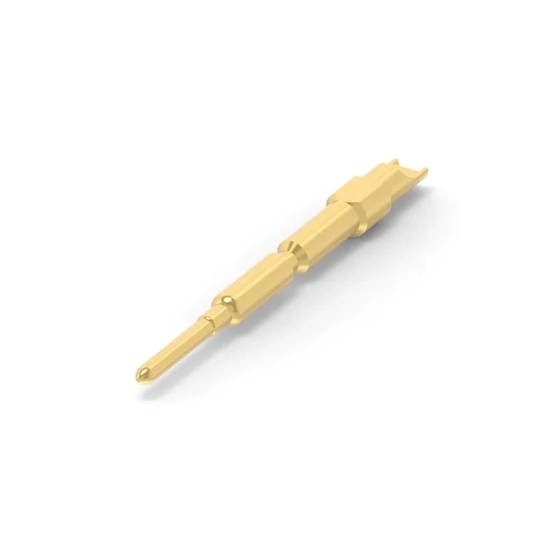 TE Connectivity Male Solder Crimp Pin Connector, Contact Size 1 mm, Wire Size 1 mm², 1.5 mm², Gold Plated Brass 10A 61.006.11