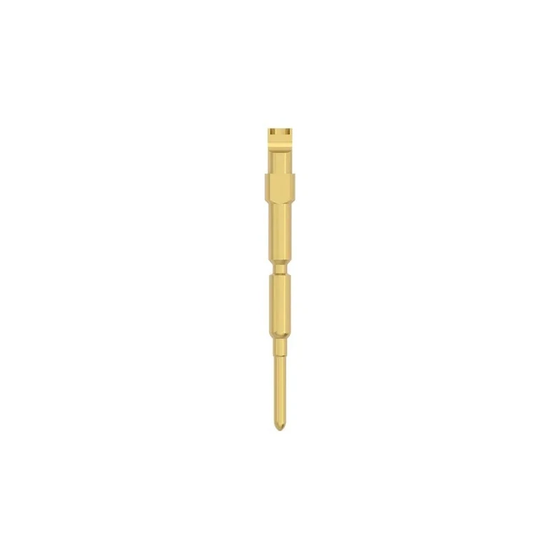 TE Connectivity Male Solder Crimp Pin Connector, Contact Size 1 mm, Wire Size 1 mm², 1.5 mm², Gold Plated Brass 10A 61.006.11
