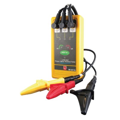 RS PRO Phase Rotation Tester LED Indicator 45 Hz to 400 Hz Frequency Max 600V AC 3.5mA Current Consumption 205-0082