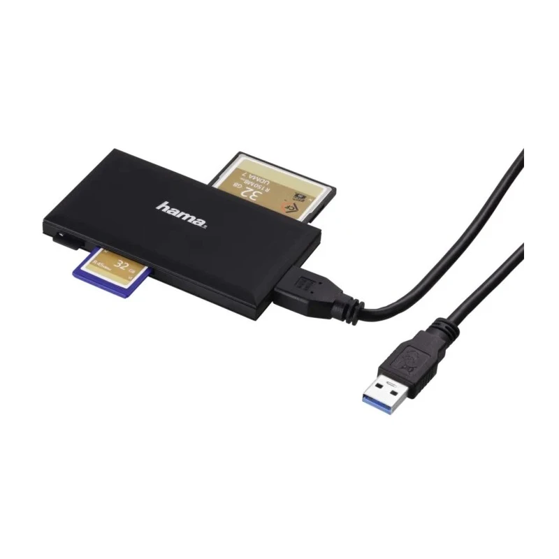 Hama 4 Port Multi-Card Reader USB 3.0 MicroSD MS Compact Flash SD 181018