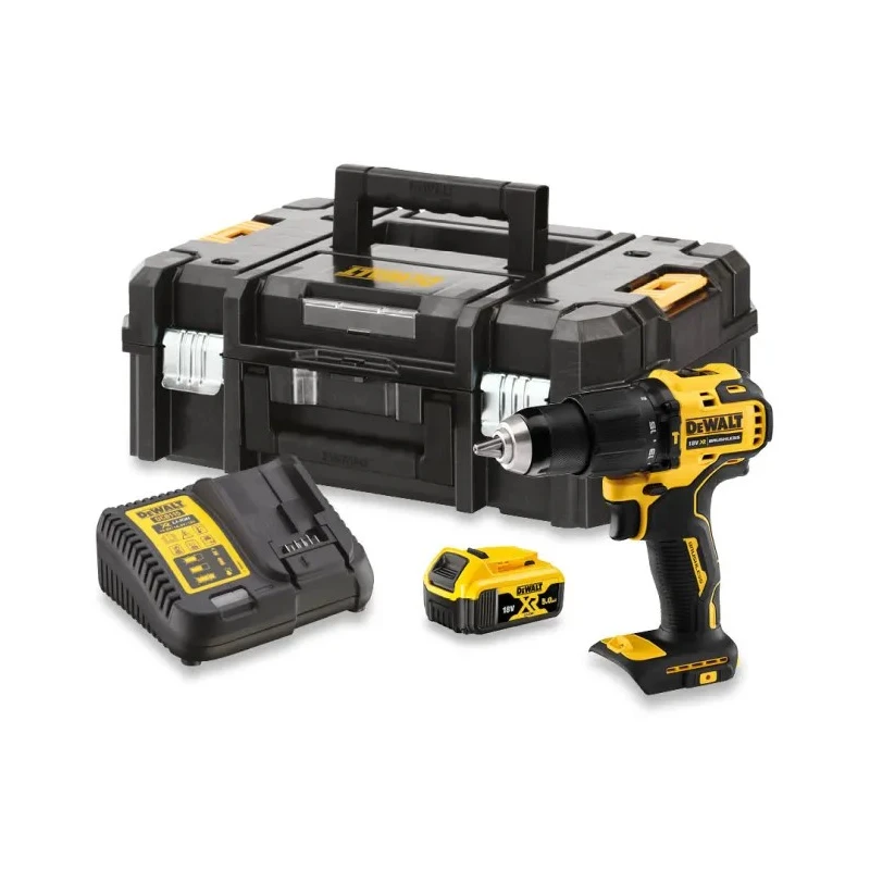 DeWALT XR Keyless Cordless Drill Driver 18 V 5 Ah Brushless Motor 1.5 to 13 mm Chuck Size 65 Nm Torque DCD709P1T-GB