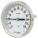 WIKA Dial Thermometer Stainless Steel Case 63mm, Back Mount, ±5% Accuracy 60 °C 3903583