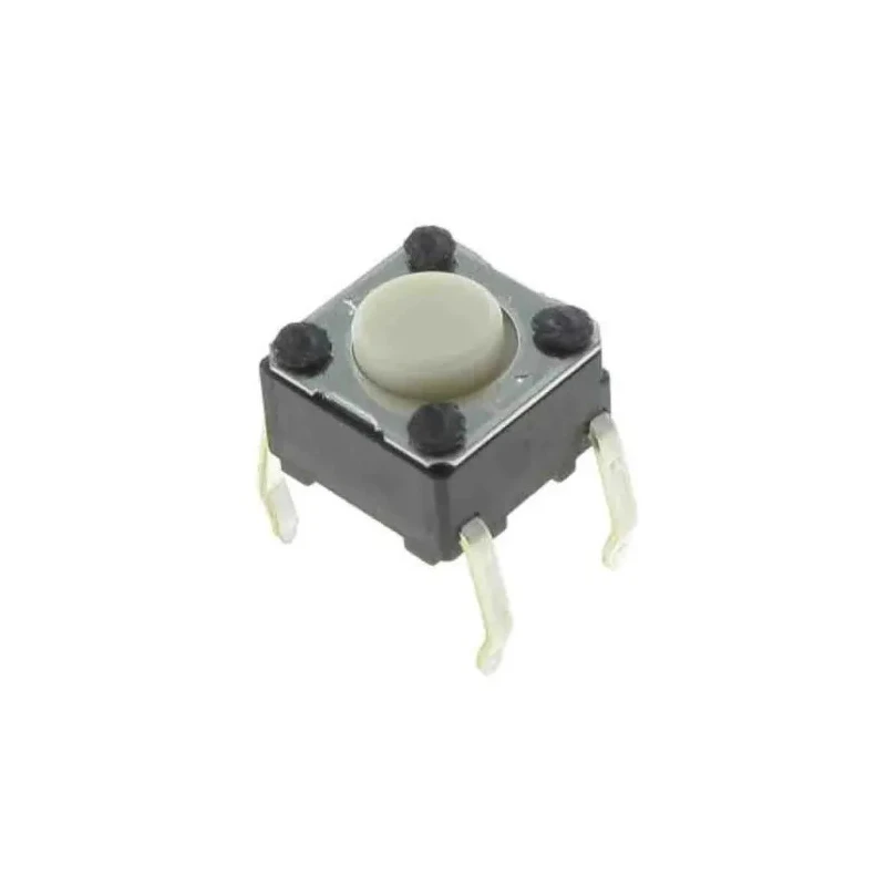 Omron White Tactile Switch Button 6 mm, SPST 50mA 24 V dc, Through Hole IP00 