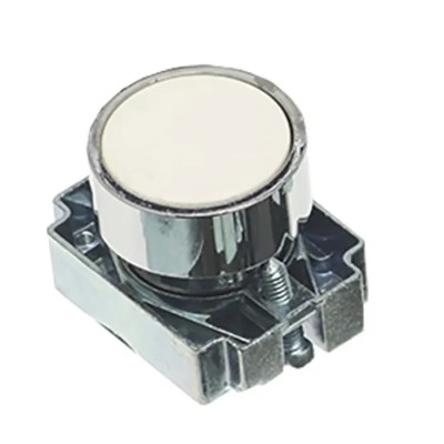 RS PRO White Momentary Push Button Head 22 mm Cutout Diameter Metal Bezel IP65 205-2359