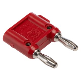 Fluke Red Male Banana Plug, 4.22 mm Connector Size, Screw Termination, 5kV Voltage, 15A Current, Nickel Plating 1330-2