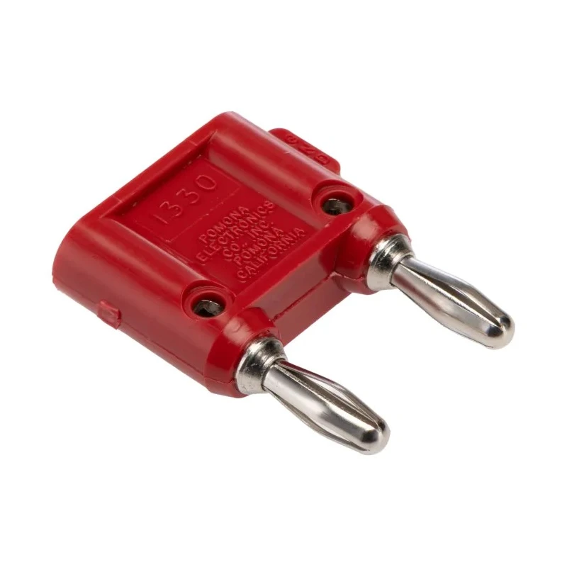 Fluke Red Male Banana Plug, 4.22 mm Connector Size, Screw Termination, 5kV Voltage, 15A Current, Nickel Plating 1330-2