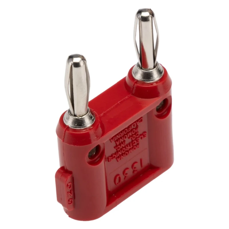 Fluke Red Male Banana Plug, 4.22 mm Connector Size, Screw Termination, 5kV Voltage, 15A Current, Nickel Plating 1330-2