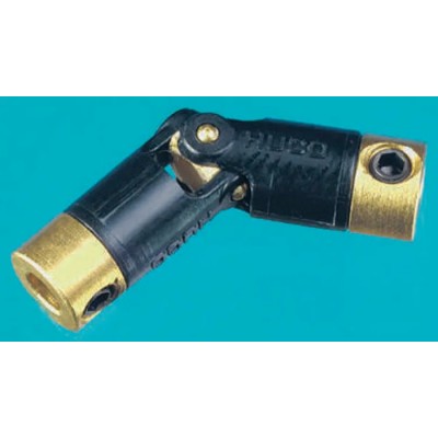 Huco Universal Joint 1 Joint Plain Bore 6.35mm Hub Diameter 14.3mm Length 46.2mm Brass 103.13.2224