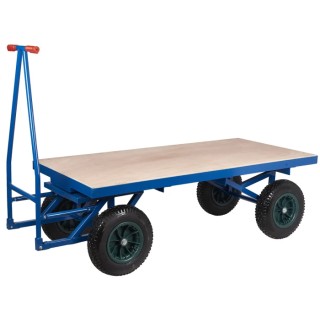 NEUTRAL Flatbed Polyurethane Platform Trolley 500 kg Load Capacity Steel Frame 400 mm Wheel Diameter 672-784