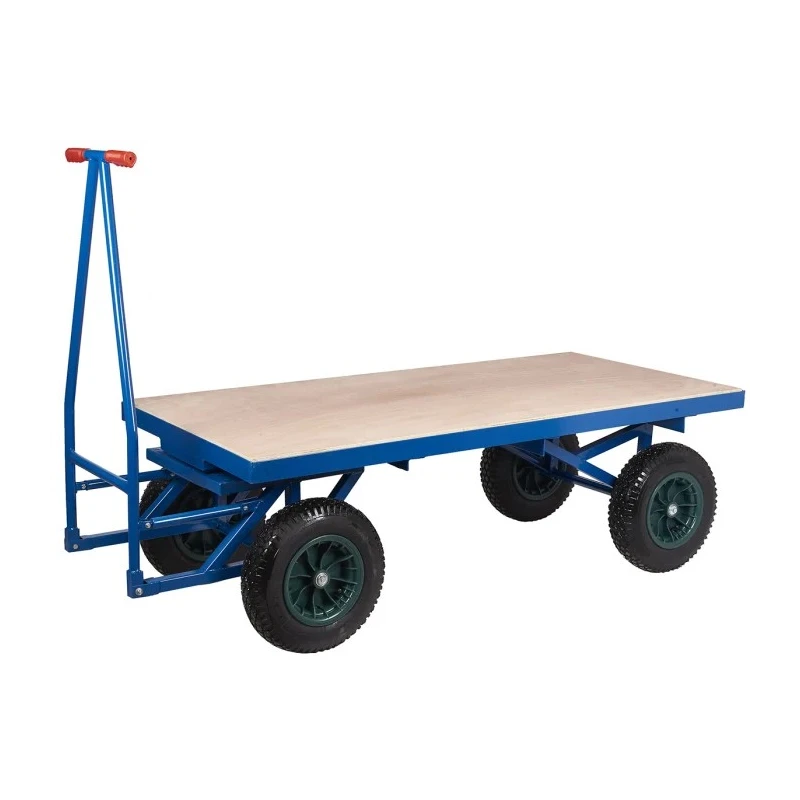NEUTRAL Flatbed Polyurethane Platform Trolley 500 kg Load Capacity Steel Frame 400 mm Wheel Diameter 672-784