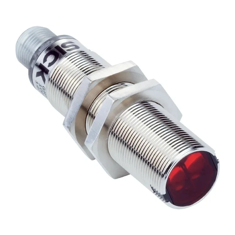 SICK Retroreflective Photoelectric Sensor Barrel Type 7.2 m Detection Range PNP Output IP67 Metal Housing GRL18-P2432