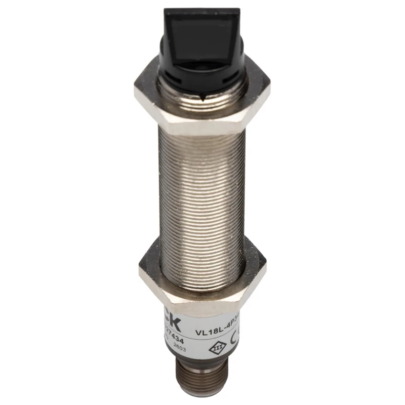 SICK Retroreflective Photoelectric Sensor, Barrel Style, Laser Light Source, 35 m Detection Range, PNP Output VL18L-4P344