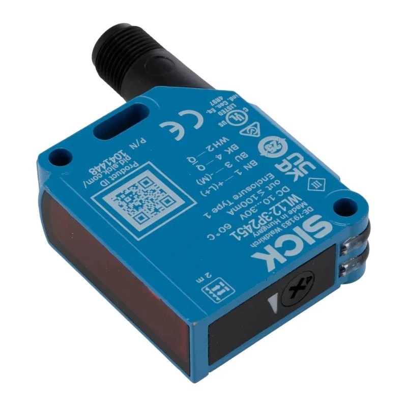 SICK Retroreflective Photoelectric Sensor Block Style, Metal Housing, 2 m Detection Range, PNP Output WL12-3P2451