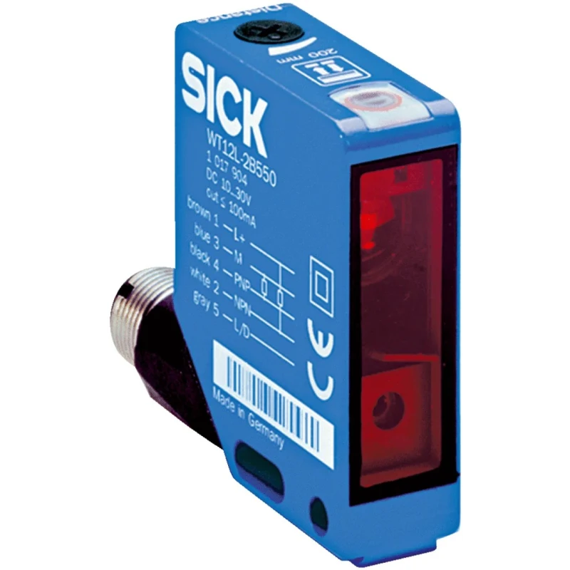 SICK Retroreflective Photoelectric Sensor Block Style Laser Detection 18 m PNP Output IP67 IP69K WL12L-2B531