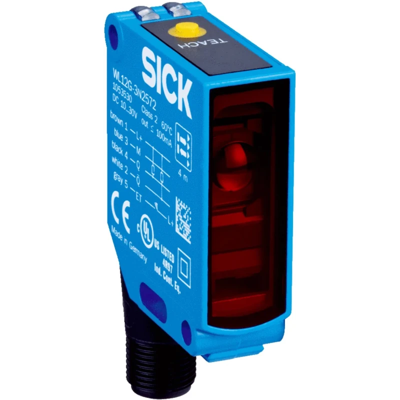 SICK Retroreflective Photoelectric Sensor, Block Sensor, 4 m Detection Range, NPN Output, IP66 IP67 Rated WL12G-3N2572
