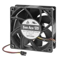 Sanyo Denki 9GV12 Series DC Axial Fan 12V DC 36W 224 CFM 6400 RPM Ball Bearing 120 x 120 x 38 mm 9GV1212P1J18