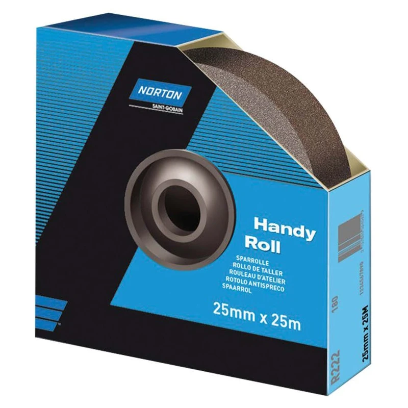 Norton Aluminium Oxide Abrasive Paper Roll 25m Length 50mm Width P150 Grit Very Fine Grade 63642531810