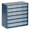 Raaco Drawer Storage Unit 24 Steel Enamelled Dark Grey Cabinet with 24 Blue Polypropylene Drawers 283 mm x 306 mm x 137546