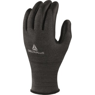 Delta Plus Black Polyurethane Work Gloves Cut Resistant Size 10, Polyurethane Coating VECUTD05NO10