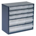 Raaco Drawer Storage Unit 16 Drawers Steel Frame Polypropylene Drawers Blue 282mm x 306mm x 150mm 137560