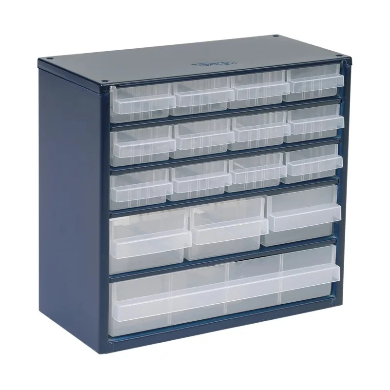 Raaco Drawer Storage Unit 16 Drawers Steel Frame Polypropylene Drawers Blue 282mm x 306mm x 150mm 137560