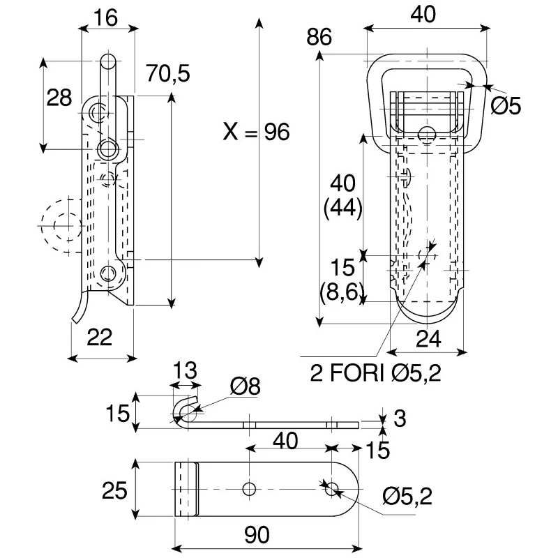 Savigny Stainless Steel Spring Loaded Toggle Latch 86 mm x 40 mm x 22 mm 40032 IB
