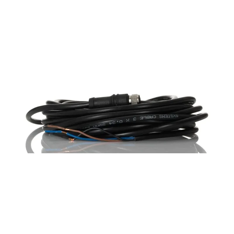 RS PRO Sensor Actuator Cable Female 3 Way M8 to Unterminated 5 m 60V Polyurethane Jacket Black 206-4935